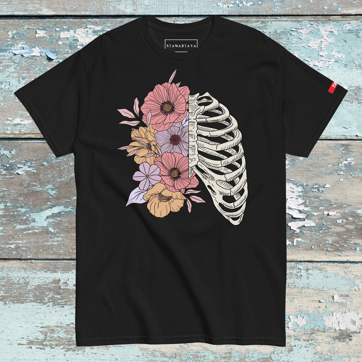 Floral human Rib cage Tee