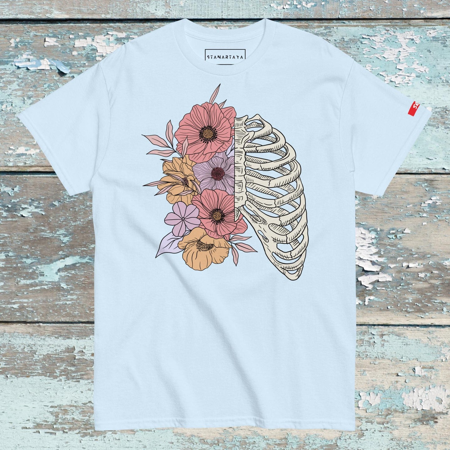 Floral human Rib cage Tee
