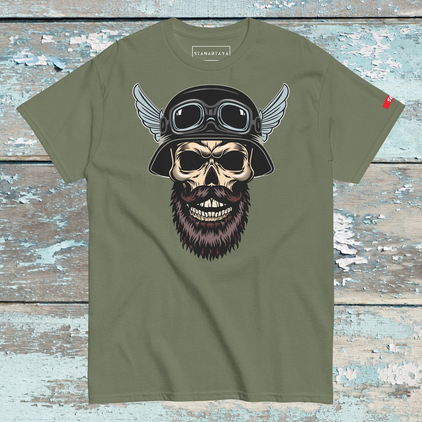 Berded Skull in Helmet Tee