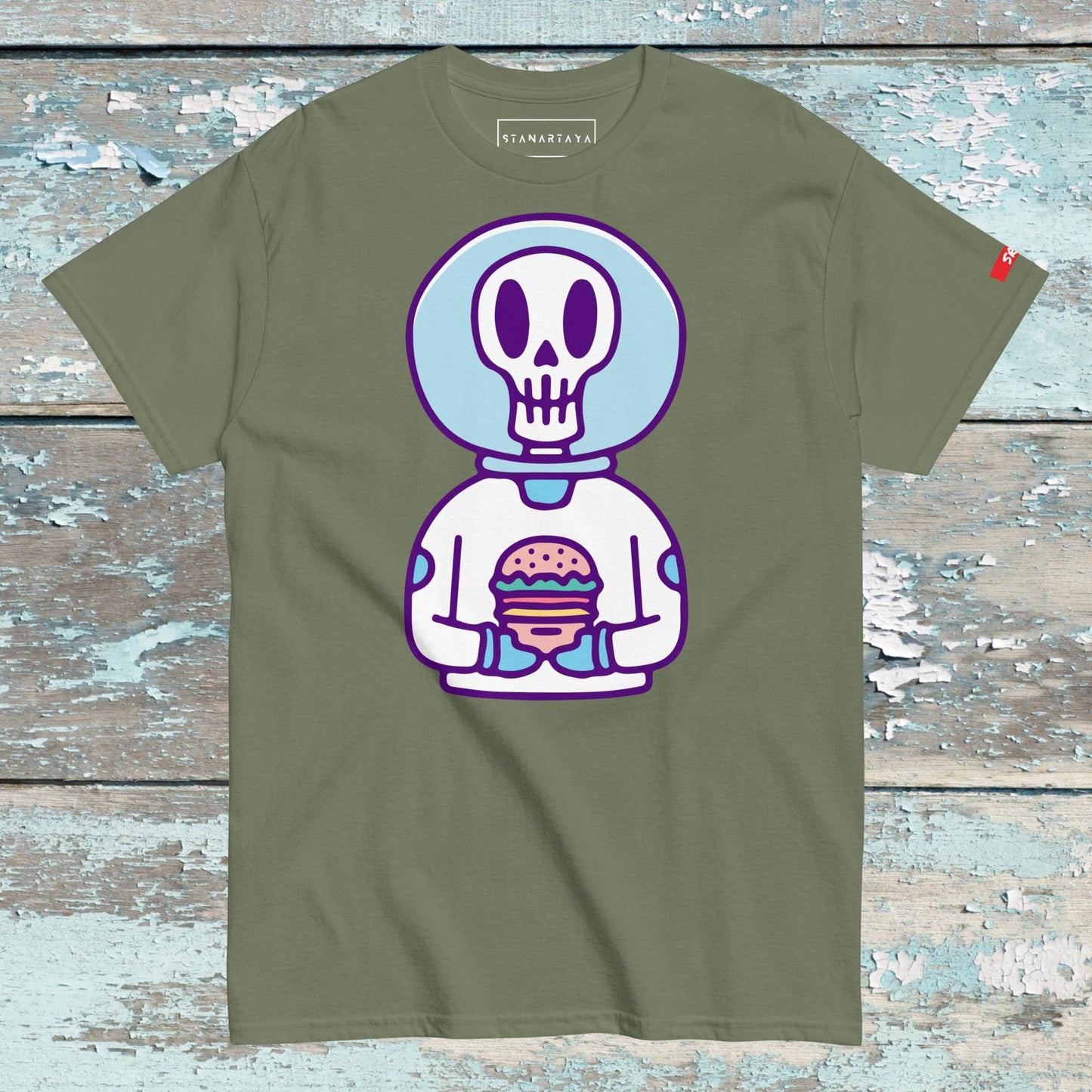 Skull with burger Tee