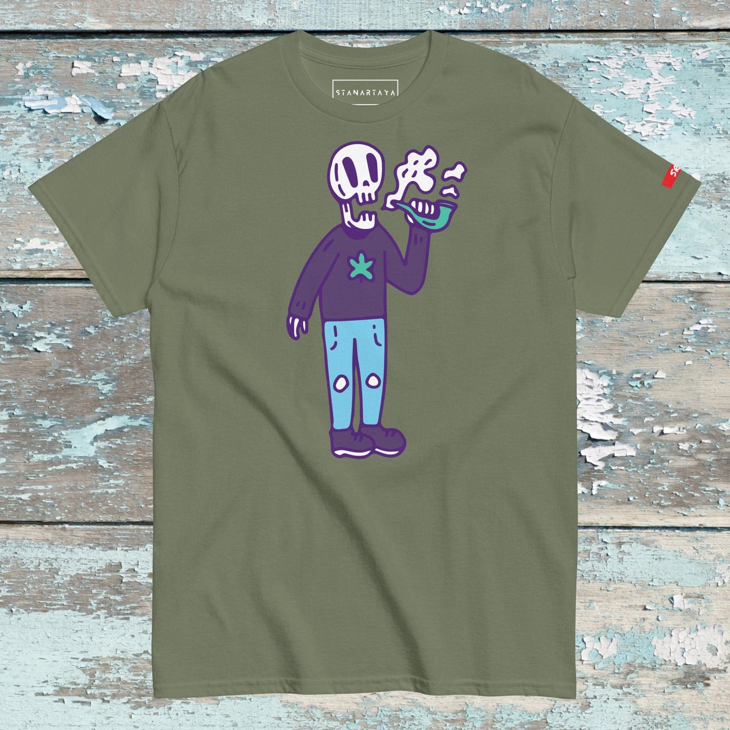 Skeleton smoking Tee