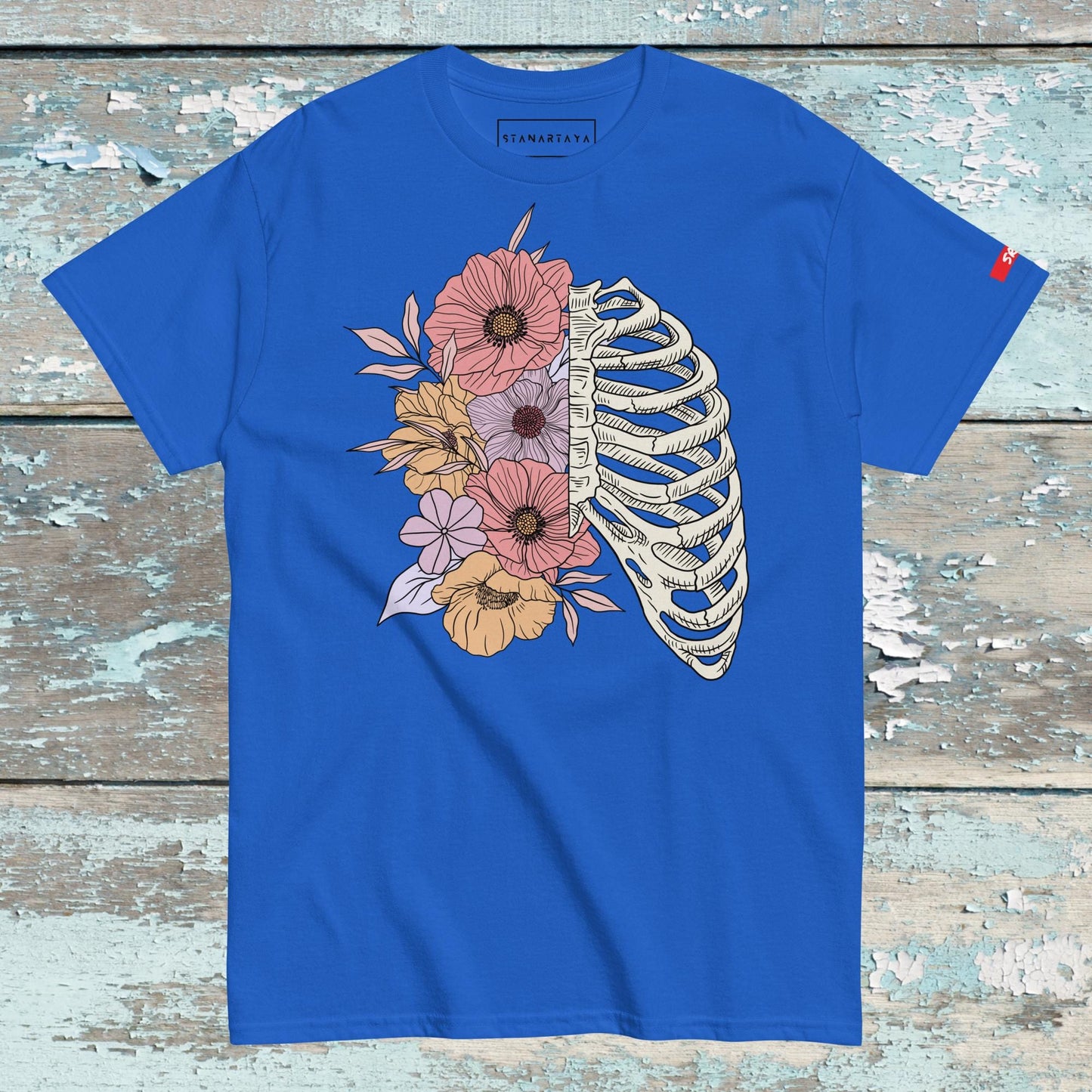 Floral human Rib cage Tee