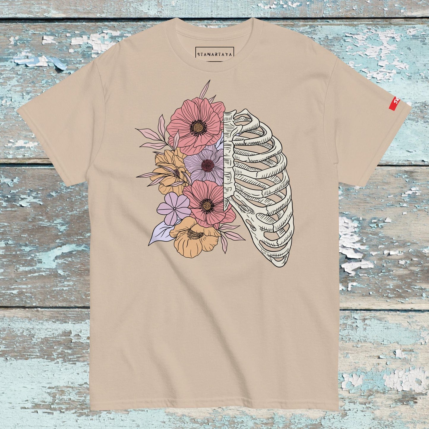 Floral human Rib cage Tee