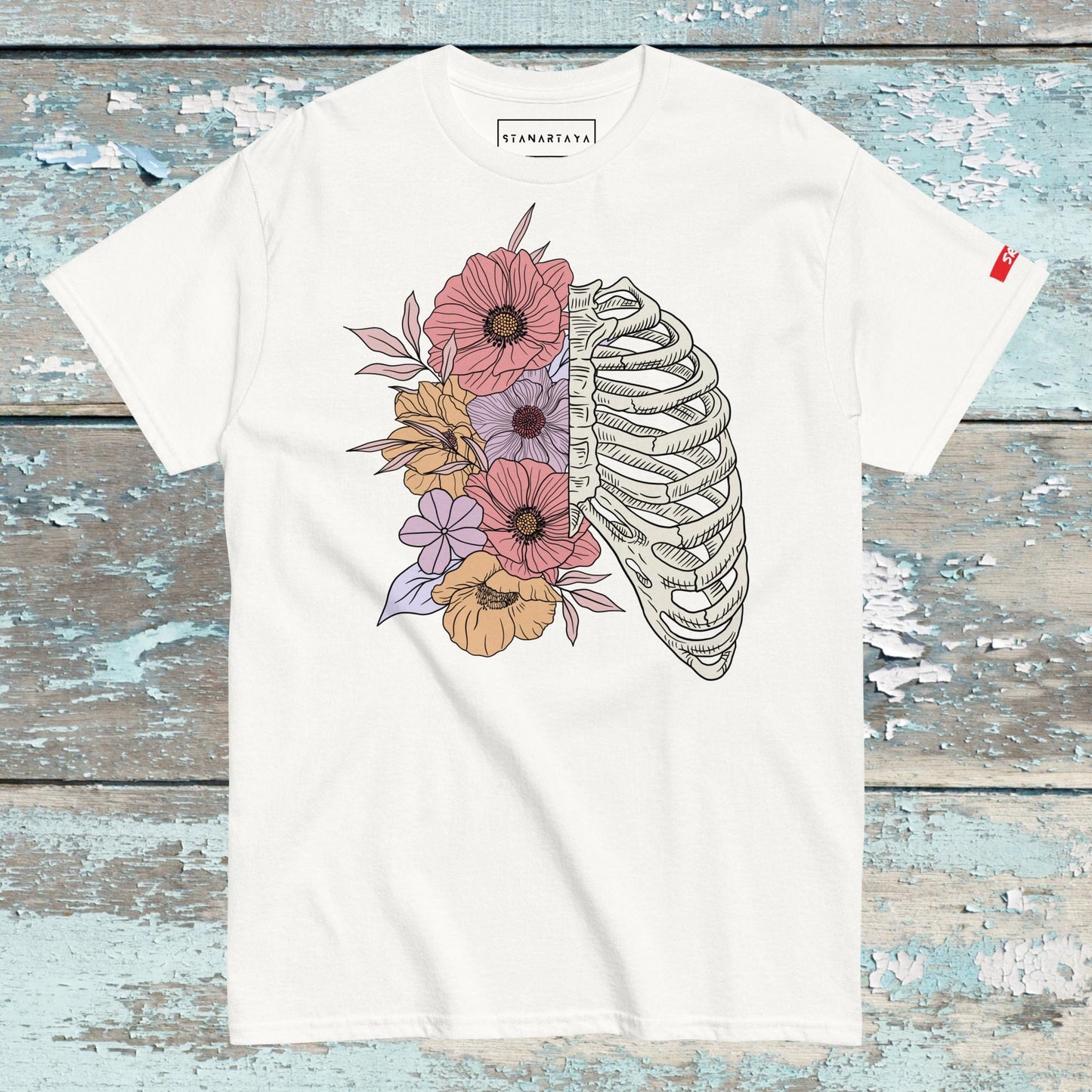 Floral human Rib cage Tee