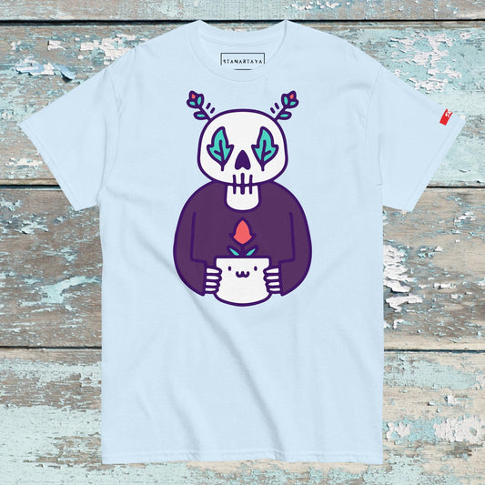 Skull holding flowers Tee