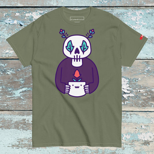 Skull holding flowers Tee