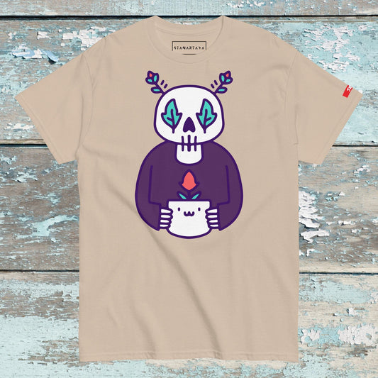 Skull holding flowers Tee