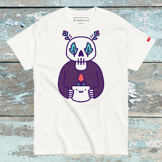 Skull holding flowers Tee